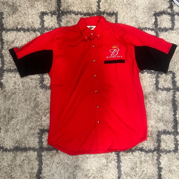 Vintage Dale Earnhardt Jr Budweiser Button-Down Embroidered Shirt (Size L) - Picture 1 of 4